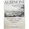 Sei sonate per violino e basso continuo op.4/1-3 - Albinoni Ed. Amadeus