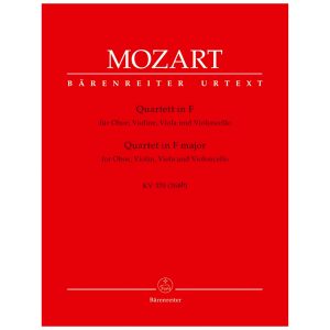 Oboe Quartet in F - for Oboe, Violin, Viola and Violoncello - Mozart Ed. Bärenreiter-Verlag