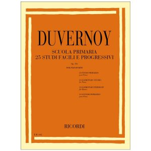 Scuola Primaria 25 Studi Facili E Progressivi Op. 176 - Jean-Baptiste Duvernoy Ed. Ricordi