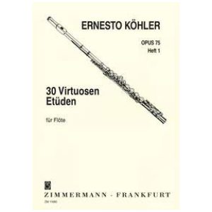 30 Virtuoso Studies Op.75 For Flute - Book 1 - E. Kohler Ed. Zimmermann