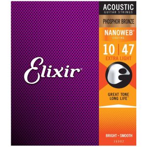 Muta Acustica ELIXIR Nanoweb Extra Light Acoustic Phosphor Bronze 10-47 EL16002