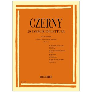20 Esercizi Di Lettura Per Pianoforte, In Chiave Di Violino Ad Uso Dei Principianti - Carl Czerny Ed. Ricordi