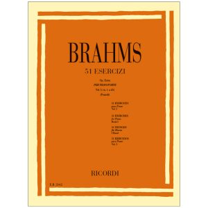51 Esercizi Op. Extra Volume I: Nn. 1 - 25 - Per Pianoforte - Johannes Brahms Ed. Ricordi