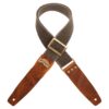 Tracolla MAGRABO Stripe SC Cotton Washed Verde Oliva 5 cm terminali Swivel Marrone, fibbia Recta Ottone