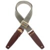 Tracolla MAGRABO Stripe SC Cotton Washed Grigio 5 cm terminali Twinkle Marrone Scuro, fibbia Recta Ottone